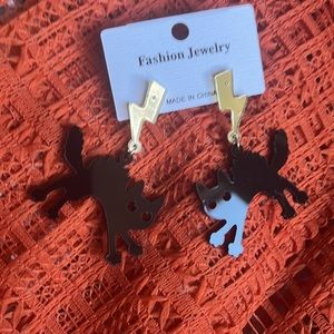 Light weight wicked  BLACK CAT earrings